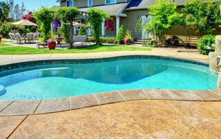 This image shows a newly resurfaced pool deck.