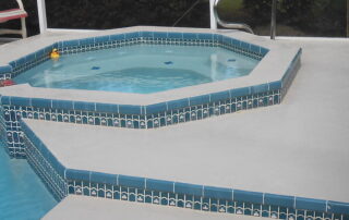 This image shows a pool deck in Phoenix Arizona thaw was newly restored.