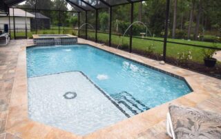 This image shows a pool deck that was resurfaced.